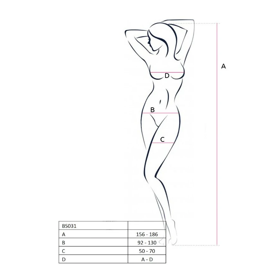 PASSION - WOMAN BS031 BODYSTOCKING CZARNY JEDEN ROZMIAR